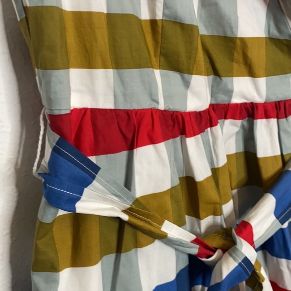 Maeve by Anthropologie Womens Red & Blue Cricket Club Belted Mini Dress size 6 - Picture 4 of 10